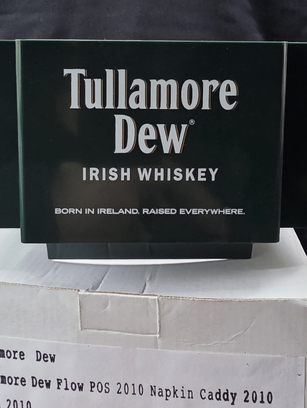 Tullamore Dew Irish Whiskey Green Acrylic Napkin Straw Caddy Holder Bar Man Cave